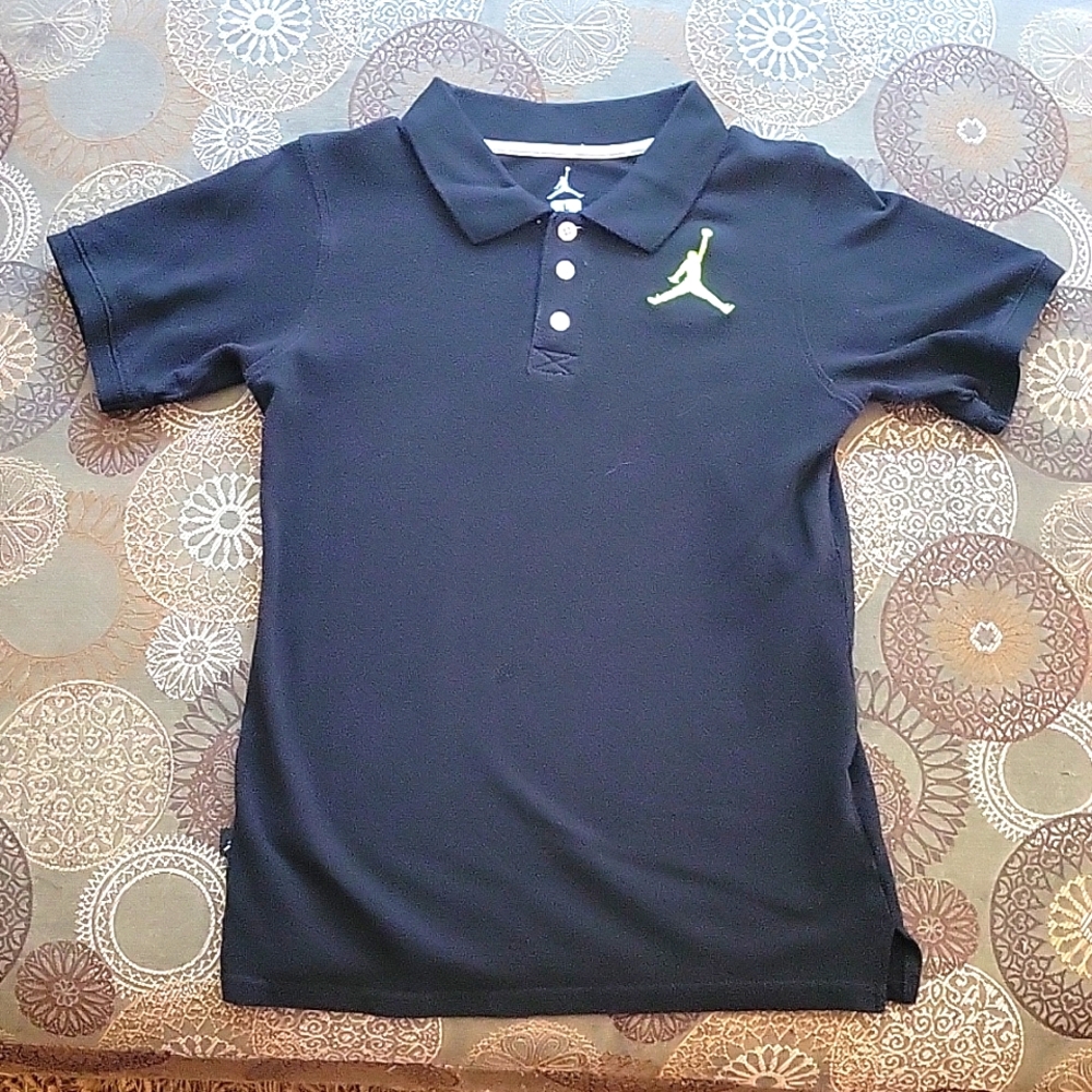Jordan black polo shirt. Boy's Large. Good used condition.